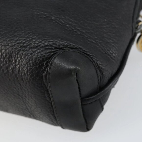 GUCCI Interlocking Shoulder Bag Leather Black Gold 007 58 0093 Auth ep11276 - Picture 5 of 16